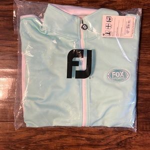 FJ women’s size small teal zip up pull over